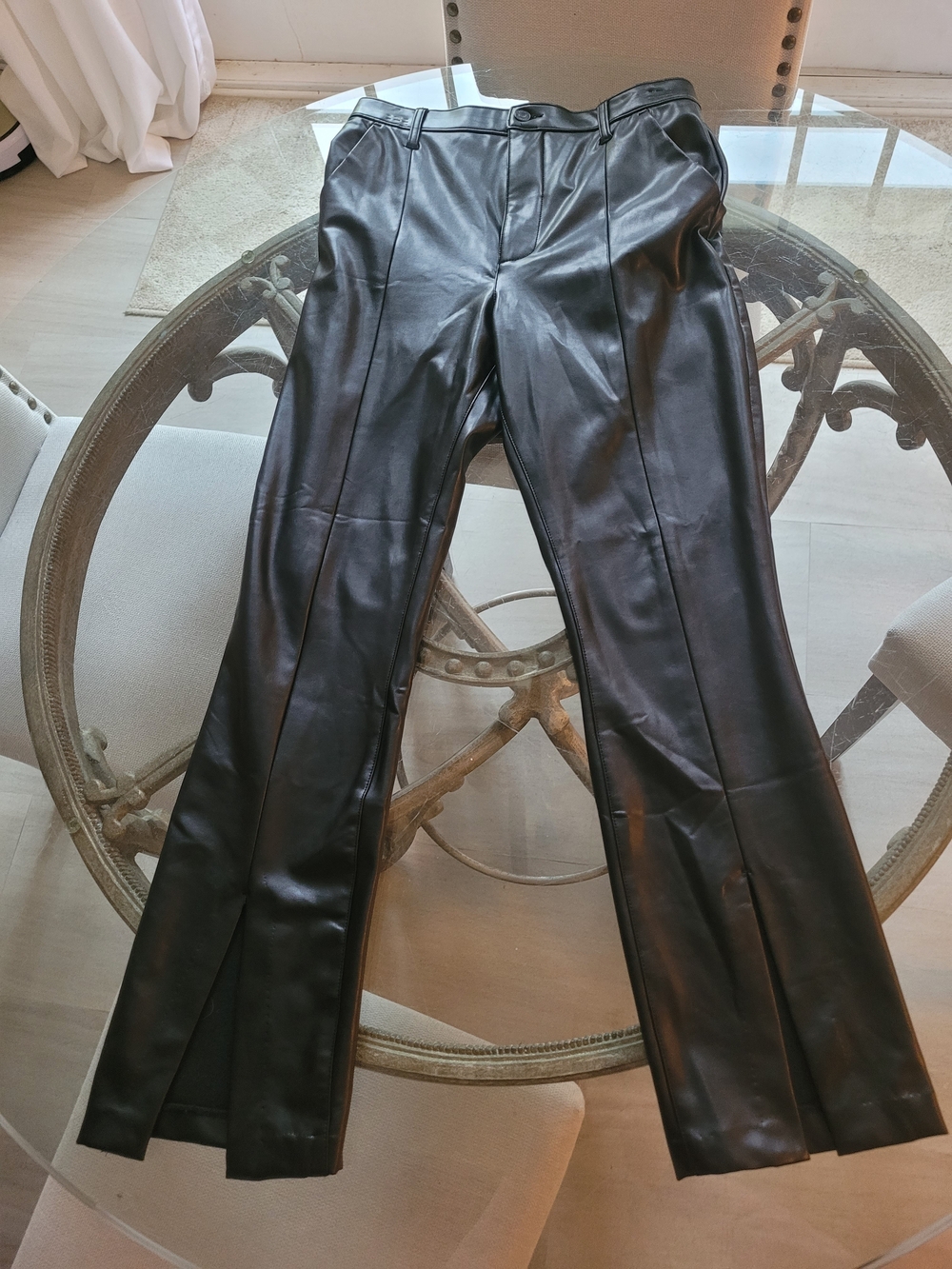 Abercrombie & Fitch The Skinny Ultra High Rise Black Faux Leather Pants 29